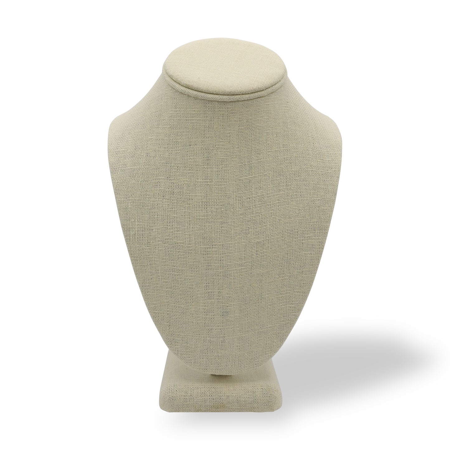 Beige Linen Necklace Jewelry Display Bust Stand Medium
