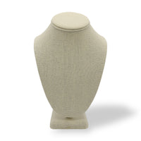 Beige Linen Necklace Jewelry Display Bust Stand Medium