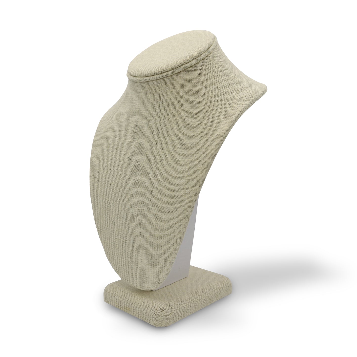 Beige Linen Necklace Jewelry Display Bust Stand Medium