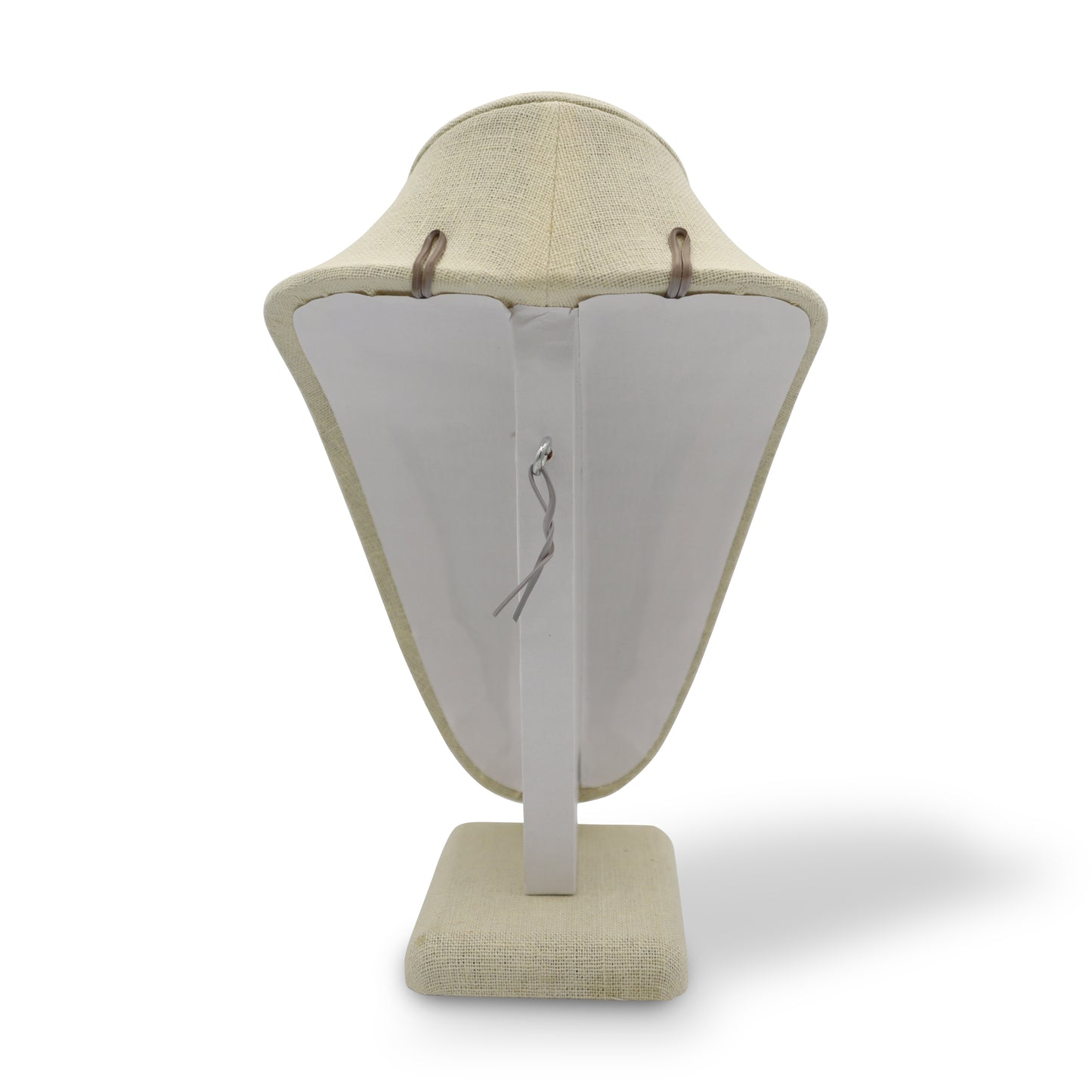 Beige Linen Necklace Jewelry Display Bust Stand Medium