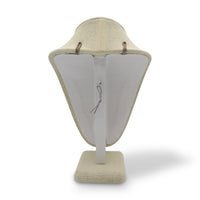 Beige Linen Necklace Jewelry Display Bust Stand Medium