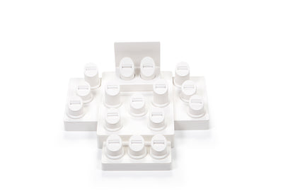 White Leatherette Showcase Display Set