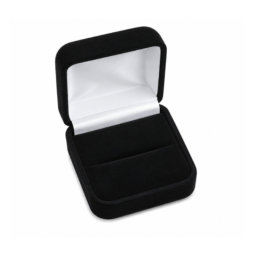 Black Large Flocked Ring Box