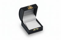 Open jewelry box with a white interior on a white background