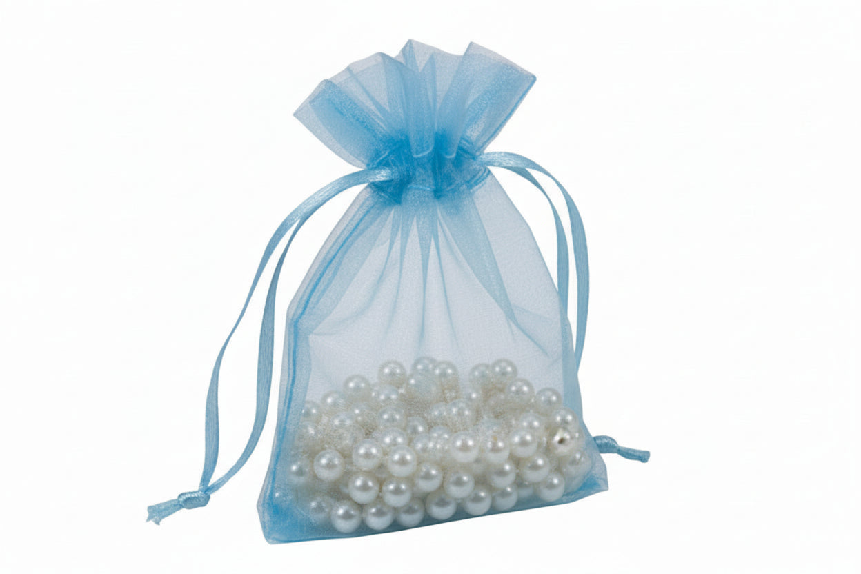 Flat Bottom Organza with Rattail String 3 1/2 x 5 x 1 1/2