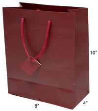 Matte Euro Tote Bags w Rope Handles 8" x 4" x 10"