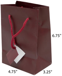 Matte Euro Tote Bags w Rope Handles 4 3/4" x 3" x 6 3/4"
