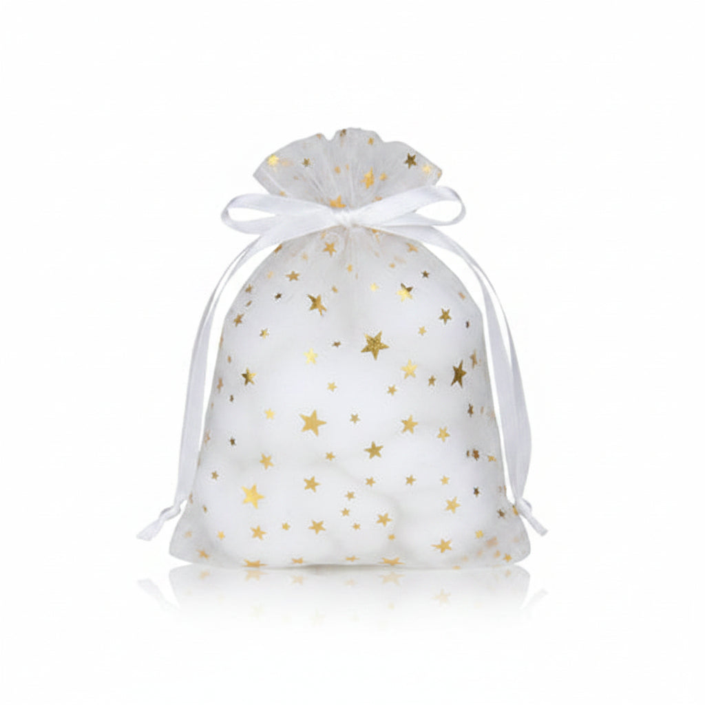 Metallic Star Printe Organza Bag – Novel Box