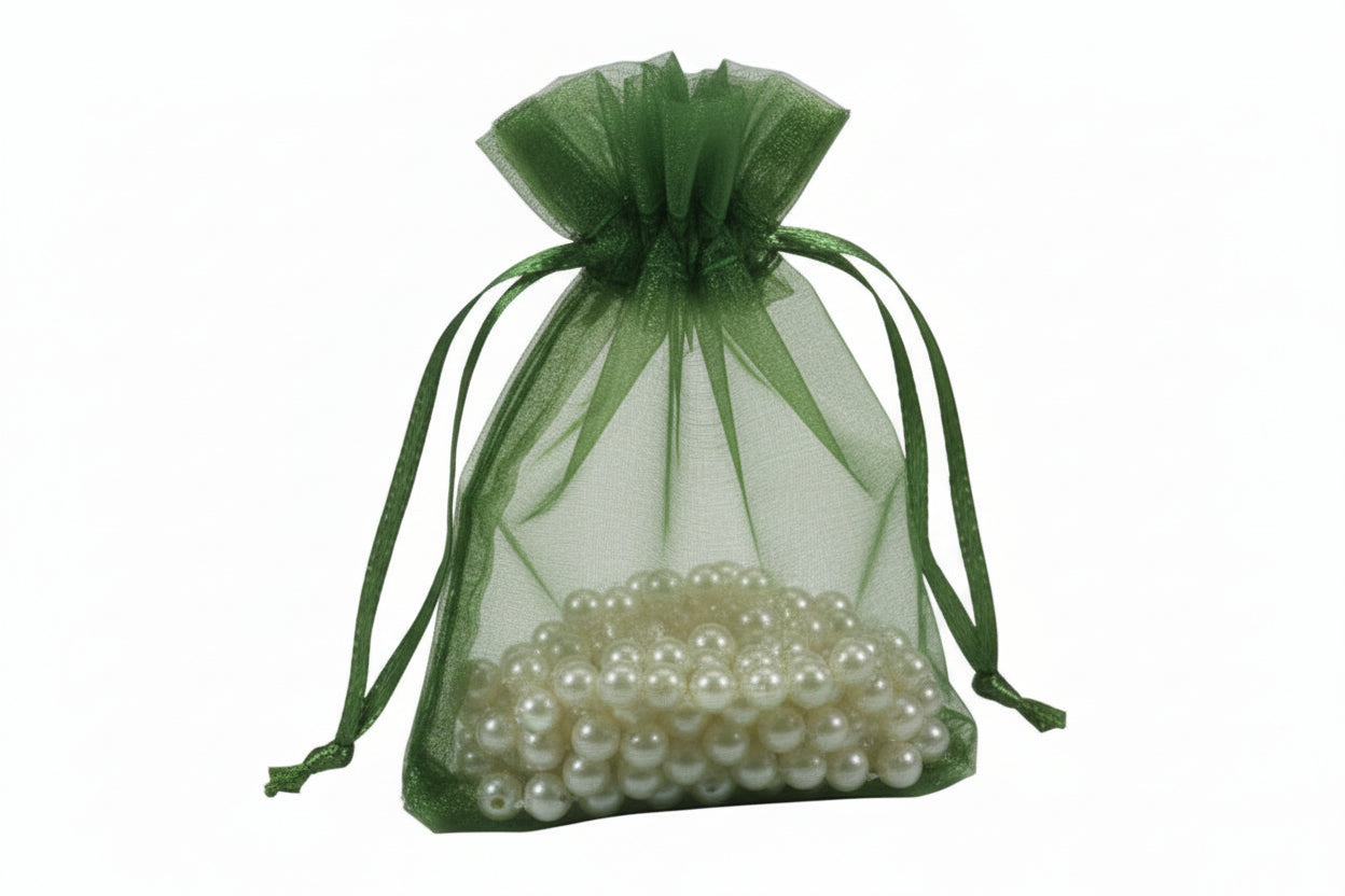 Flat Bottom Organza with Rattail String 3 1/2 x 5 x 1 1/2