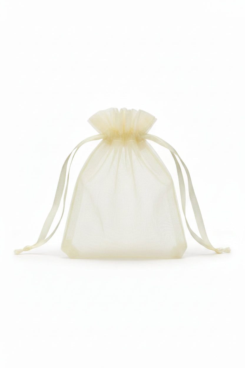  ivory organza bag