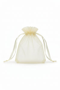  ivory organza bag