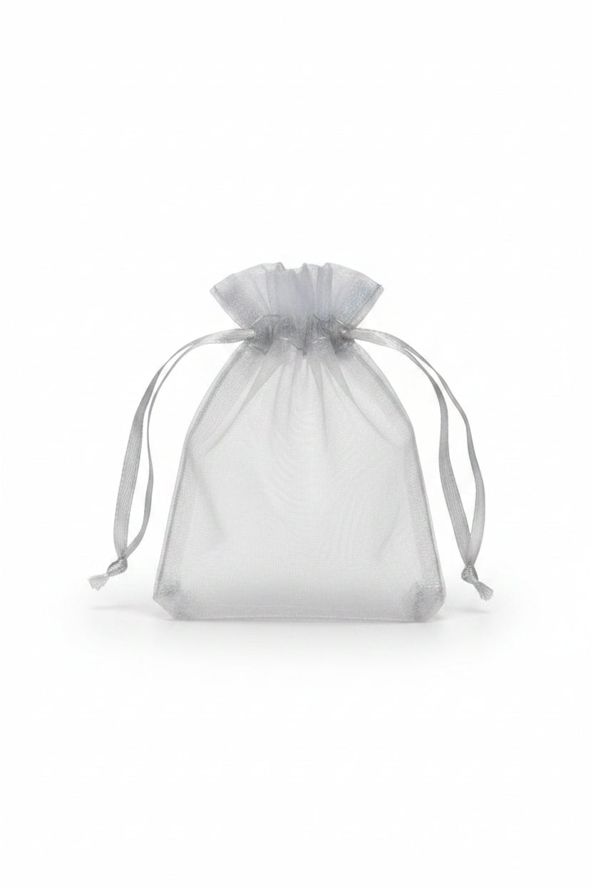 Silver organza bag