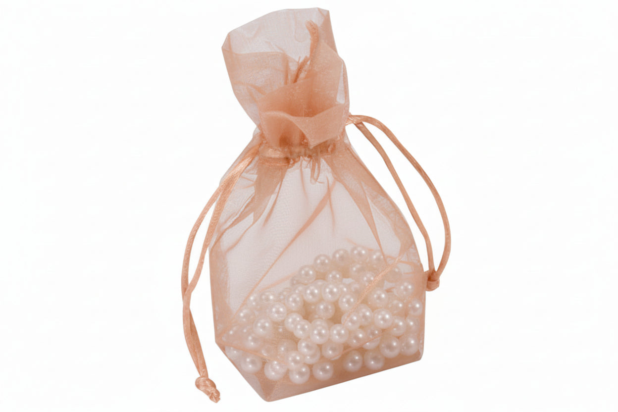 Flat Bottom Organza with Rattail String 3 1/2 x 5 x 1 1/2