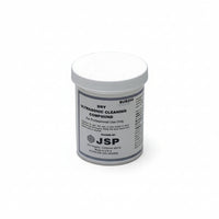 JSP cleaning powder container on a white background