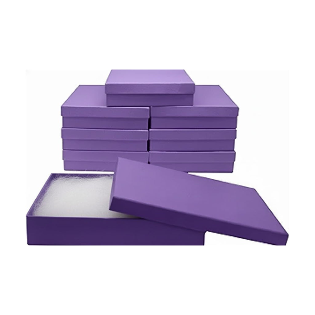 Purple rectangular gift boxes 