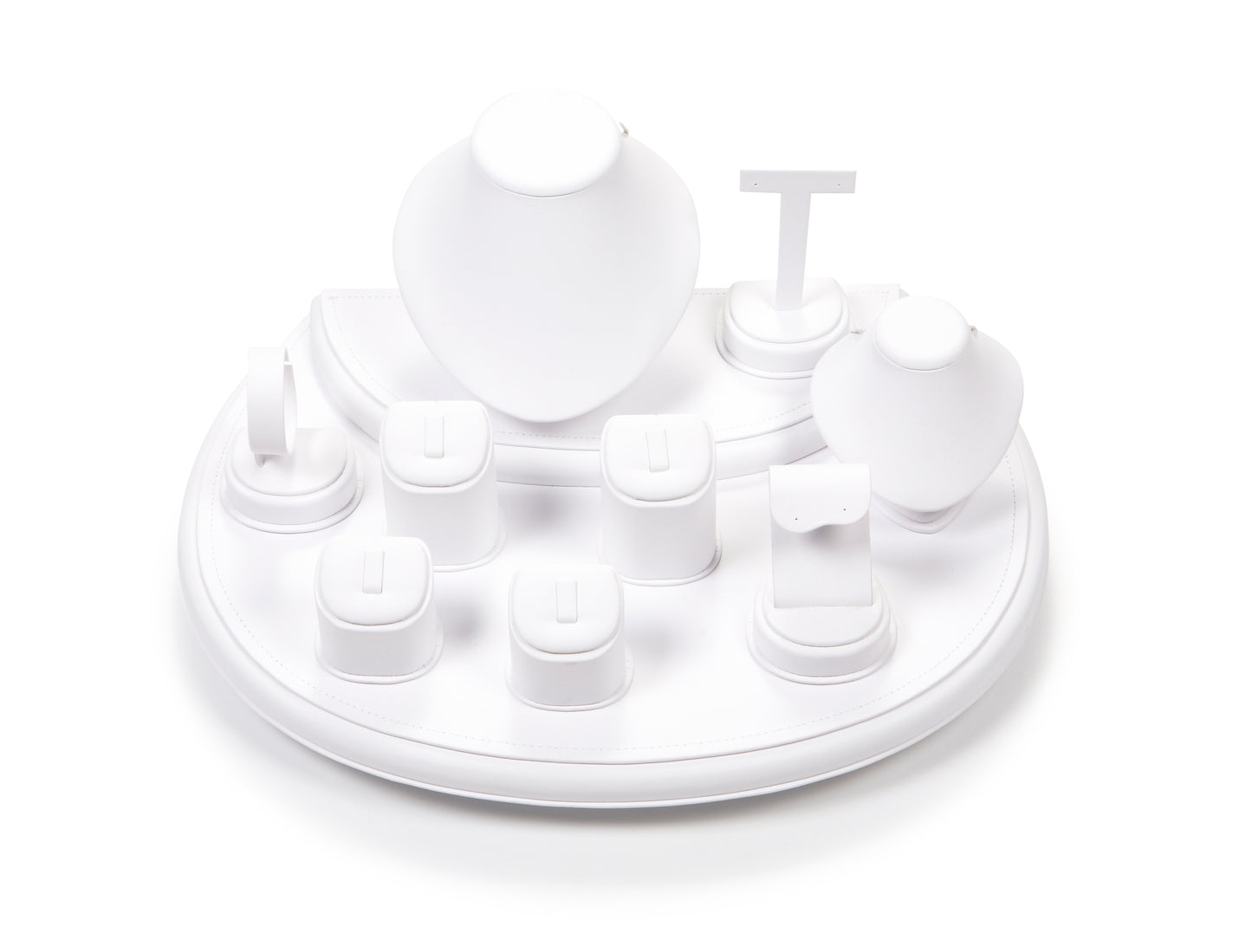 White Leatherette Showcase Display Set RC-001/WH