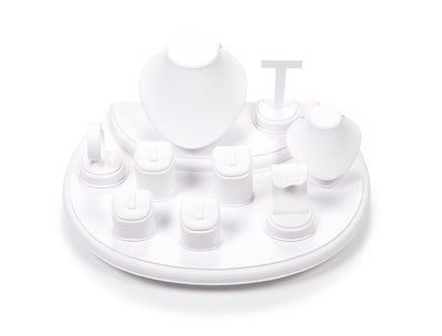 White Leatherette Showcase Display Set RC-001/WH