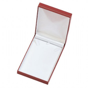 Red Leatherette with Gold Rim Necklace Box