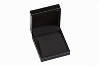 Black Leatherette with Gold Rim Earring Box