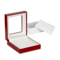 Red Window Leatherette Large Pendant Box