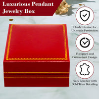 Leatherette with Gold Trim Large Pendant Box