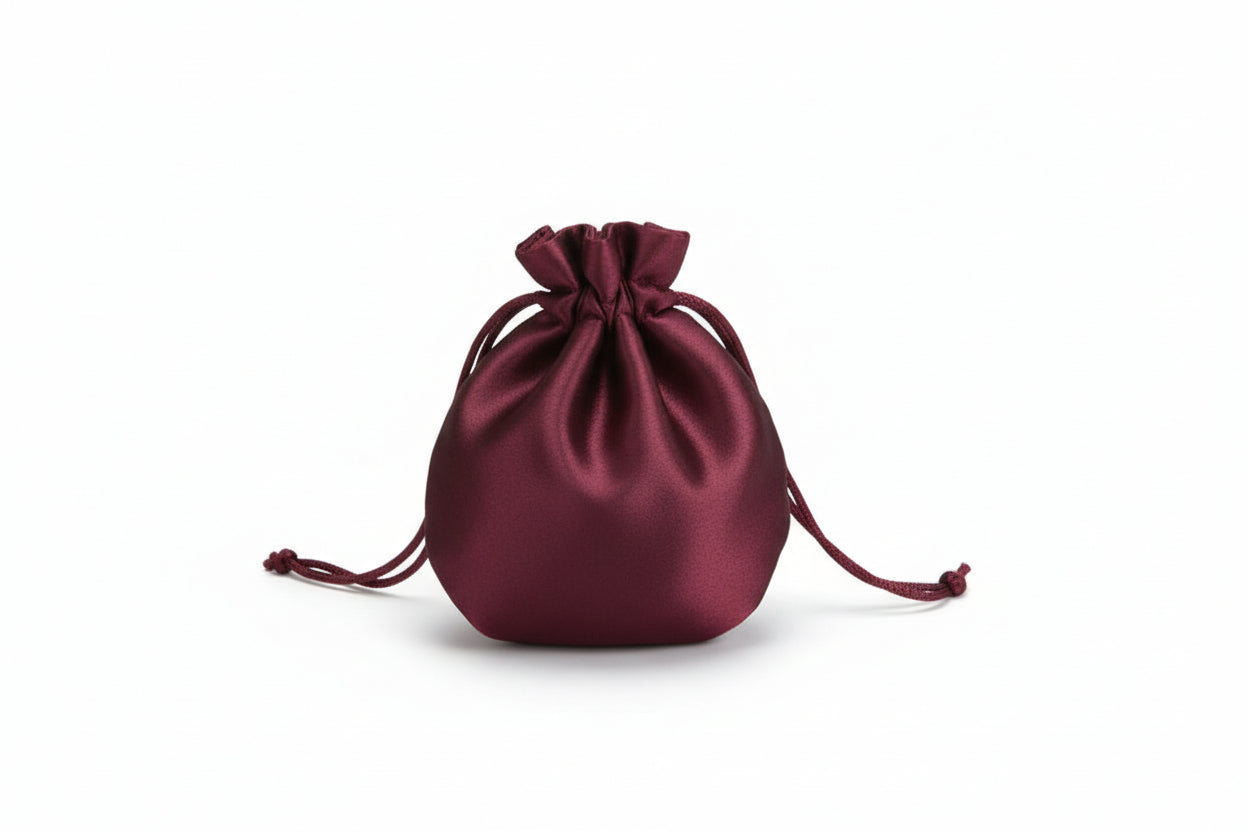 Round Satin Drawstring Pouch
