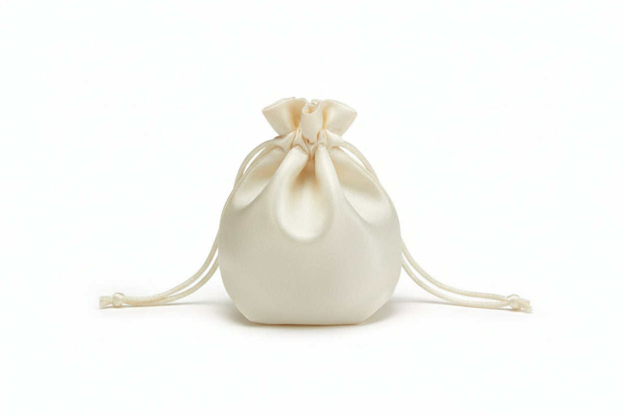 Round Satin Drawstring Pouch