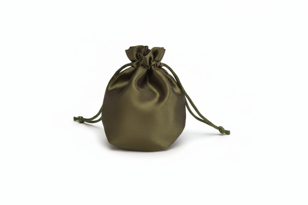 Round Satin Drawstring Pouch