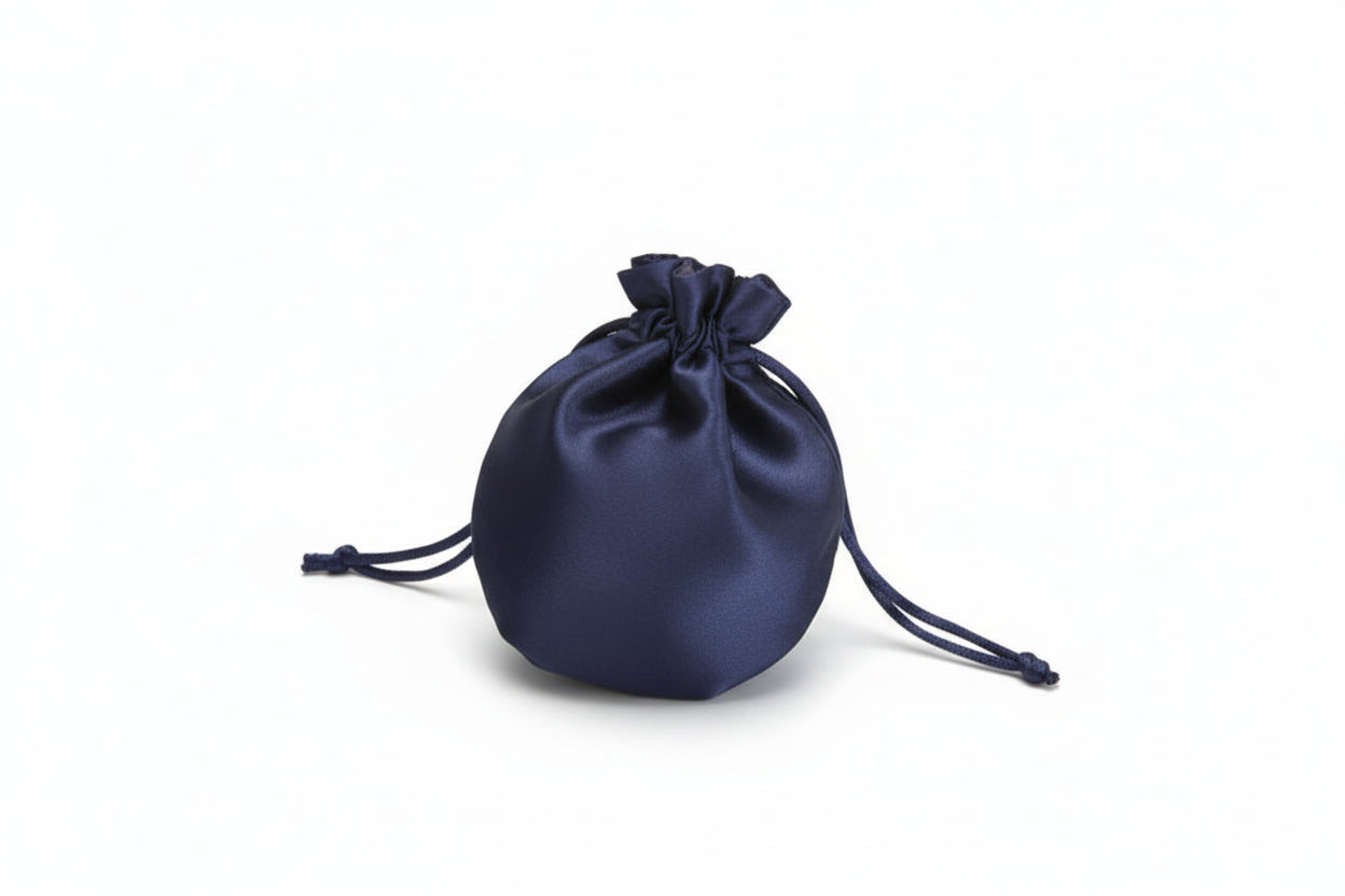 Round Satin Drawstring Pouch