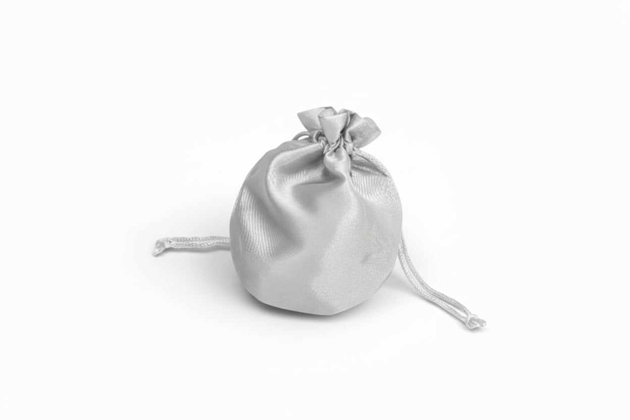 Round Satin Drawstring Pouch