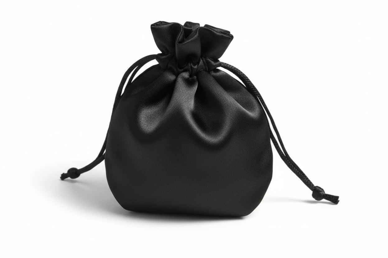 Round Satin Drawstring Pouch