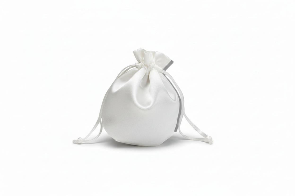 Round Satin Drawstring Pouch