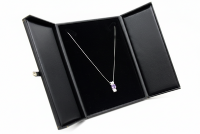 Black Leatherette Double-Door Jewelry Combo Organizer