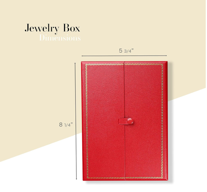 Red Leatherette Double-Door Jewelry Combo Organizer