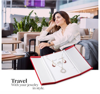 Red Leatherette Double-Door Jewelry Combo Organizer