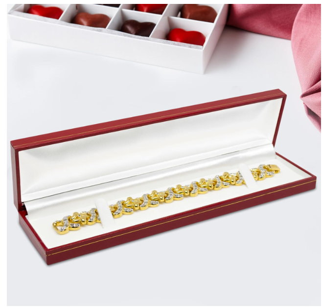 Leatherette with Gold Rim Bracelet Box