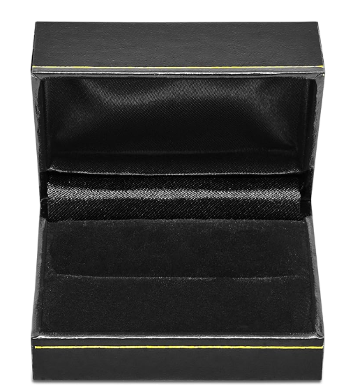 Leatherette with Gold Rim Double Ring Box