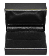 Leatherette with Gold Rim Double Ring Box