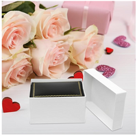 Leatherette with Gold Rim Double Ring Box