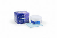 Blitz SilverShine product with jar, box, and cloth on a white background