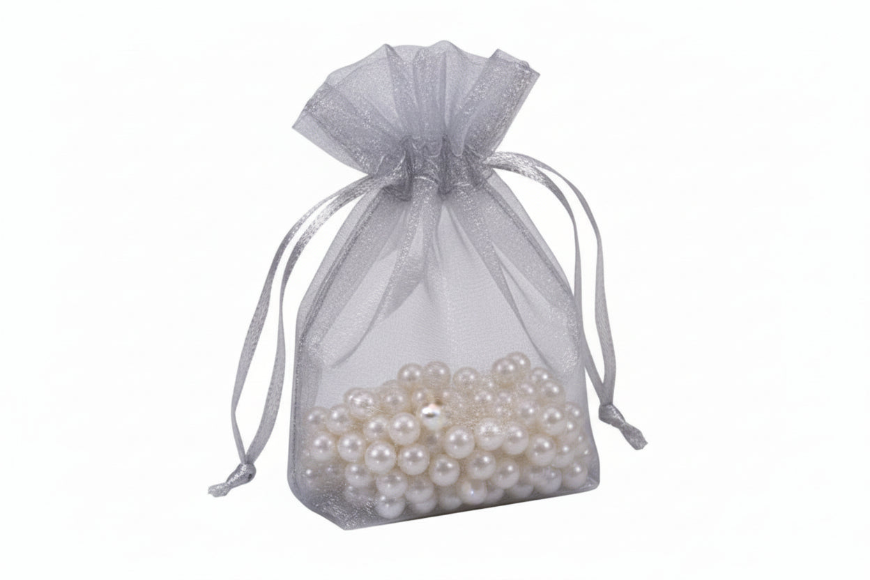 Flat Bottom Organza with Rattail String 3 1/2 x 5 x 1 1/2