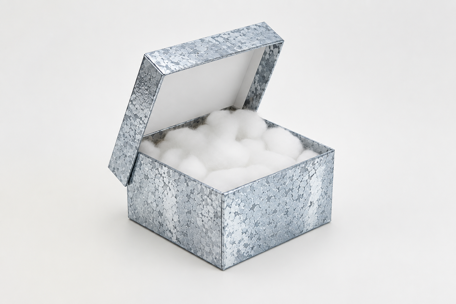 Silver Cotton Filled Boxes