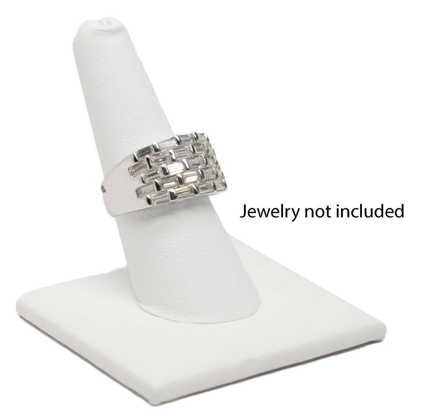 Single Finger Steel White Leatherette Stand Holder Jewelry Display