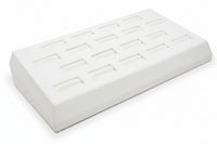 18 Slot White Leatherette Ring/Cufflink Jewelry Tray Display