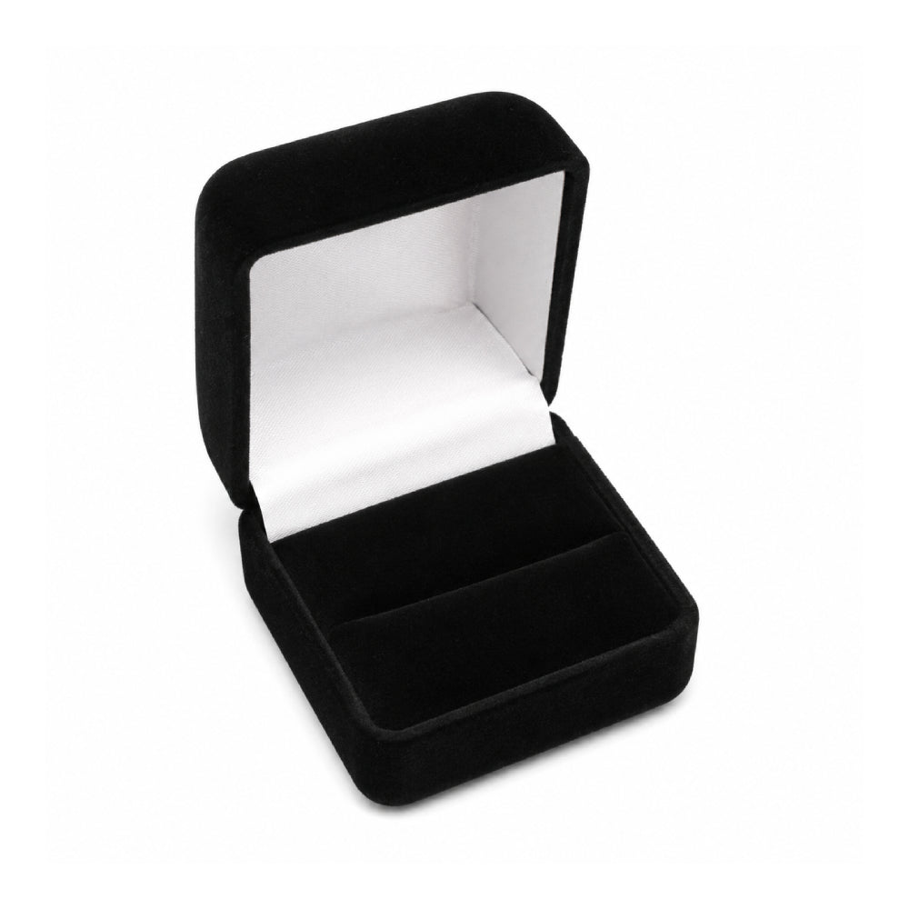 Black Small Flocked Ring Box