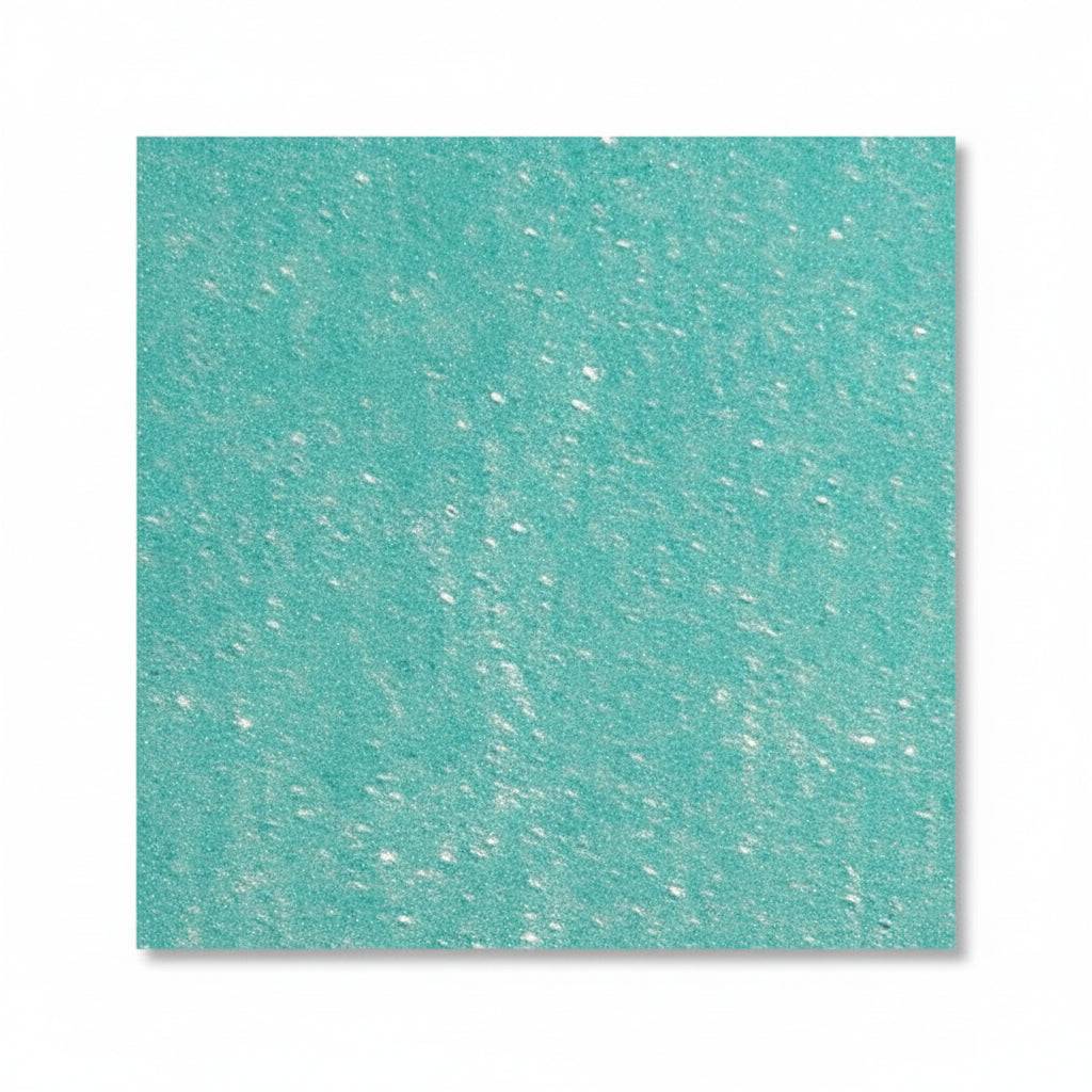 A sheet of turquoise sparkle tissue paper with a glittery texture.