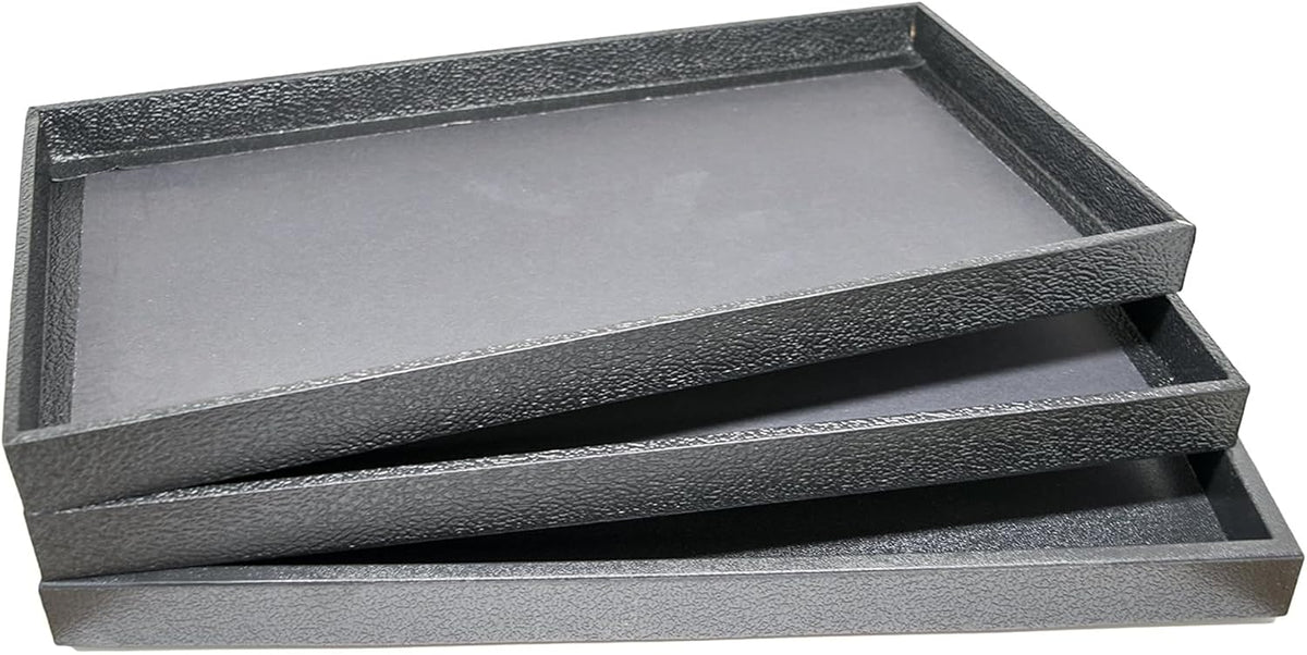 Black Leatherette Full-Size Jewelry Tray - 1"