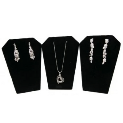 Black Velvet Leaning Earring/Pendant Jewelry Display Stand
