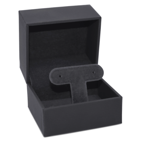 Textured Leatherette Small Earring Tree Box