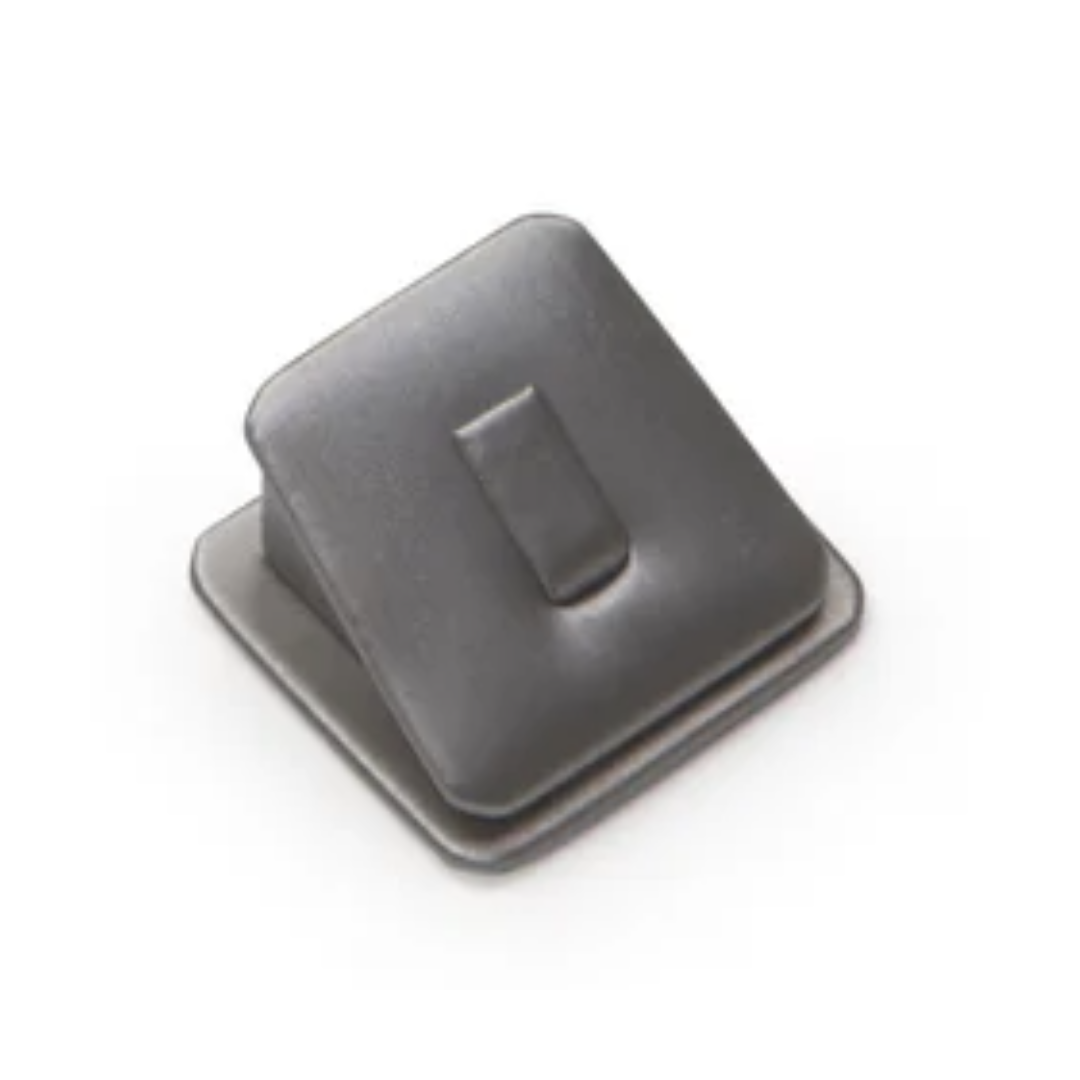 Silver Leatherette 1 Clip Ring